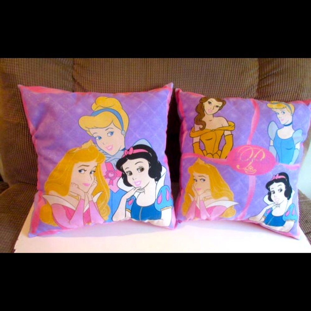 Vintage New Disney Princess Throw Pillows set of Two Decor
